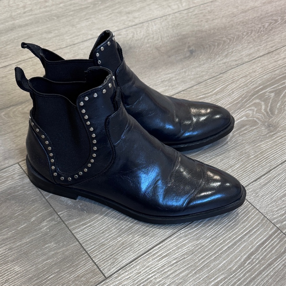 Zara Black Studded Ankle Boots